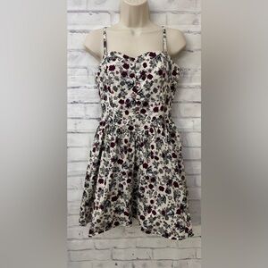 Hell Bunny Poison Love Dress Large Skull Floral Dainty Rockabilly Goth Emo Metal